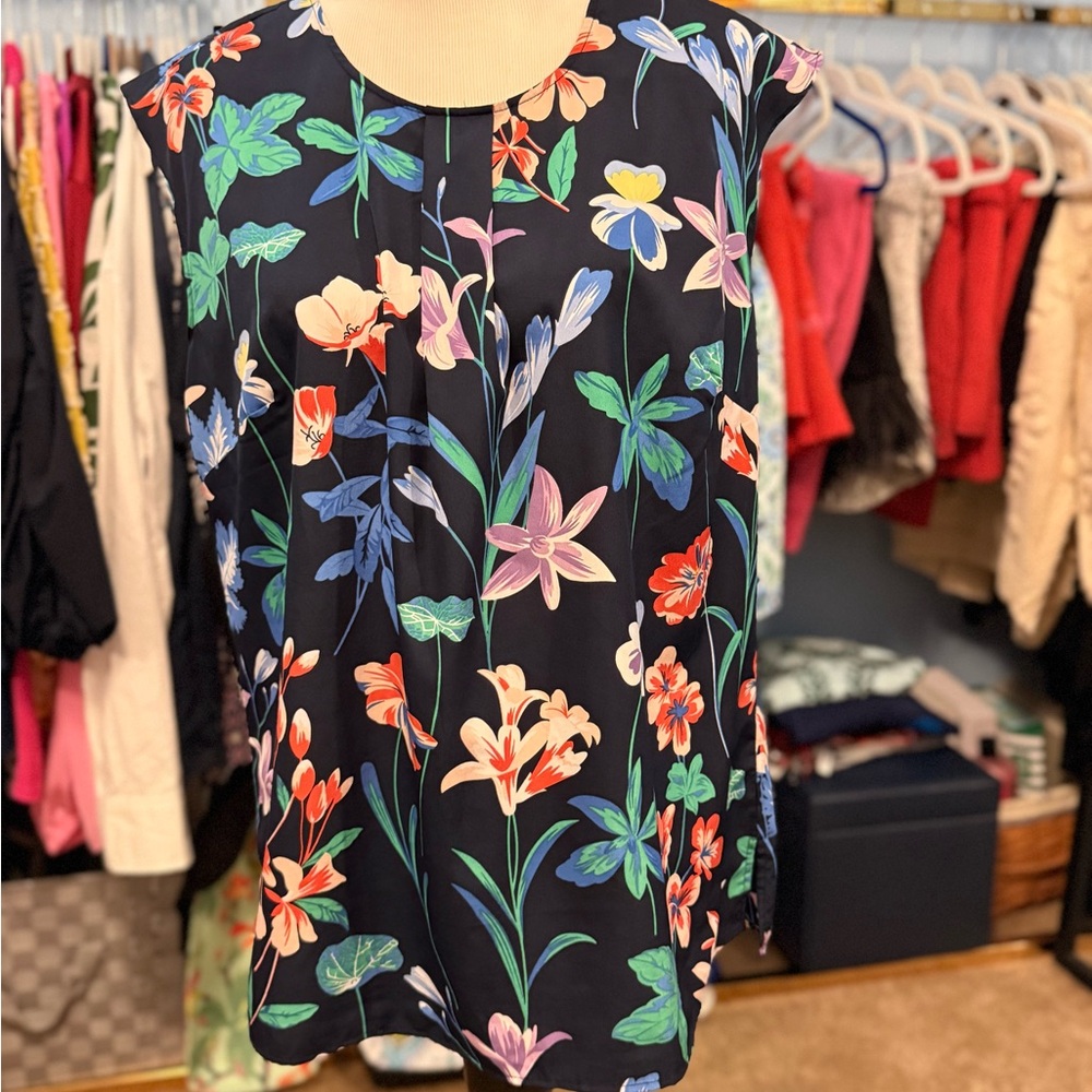 Talbots Blue Floral Women's Blouse